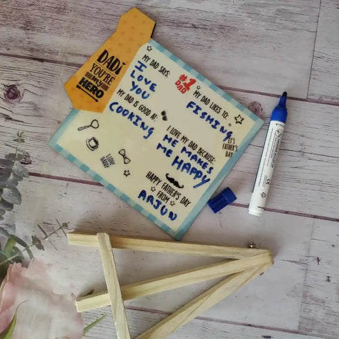 Personalized Fathers day Message Board with Stand